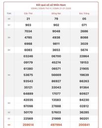 ảnh chụp màn hình kết quả xổ số miền nam ngày 22 tháng 1