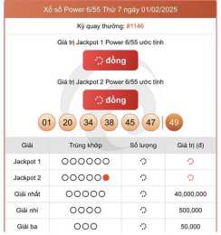 ảnh chụp màn hình kết quả xổ số vietlott 655 hôm nay