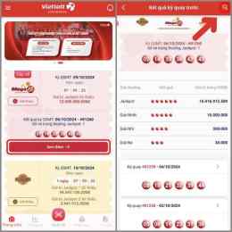 giao diện app kq xổ số vietlott