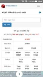 giao diện app thống kê xổ số thủ đô hà nội