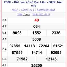 kết quả xổ số đài bạc liêu hôm nay