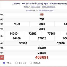 kết quả xổ số quảng ngãi thứ bảy hàng tuần