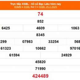 xổ số bạc liêu ngày 25