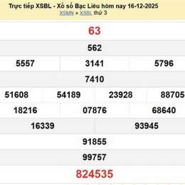 xổ số bạc liêu ngày 30 tháng 12 năm 2025