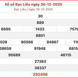 xổ số bạc liêu trong 30 ngày