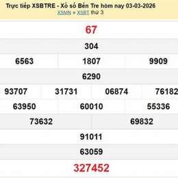 xổ số bến tre 3 tháng 3