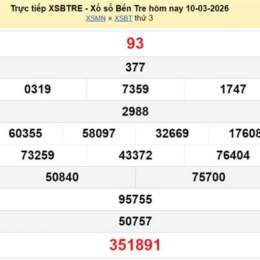 xổ số bến tre ngày 10 tháng 3