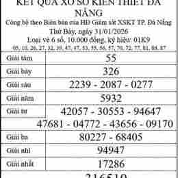 xổ số đà nẵng ngày 31 tháng 1