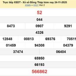 xổ số đồng tháp ngày 24 tháng 11 năm 2025