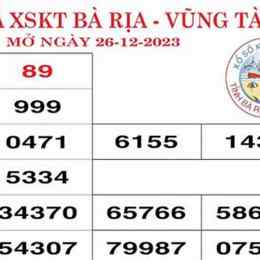 xổ số kiến thiết bà rịa vũng tàu ngày 26 tháng 5
