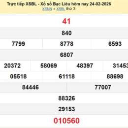 xổ số kiến thiết bạc liêu ngày 24 tháng 2