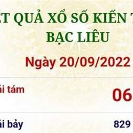 xổ số kiến thiết bạc liêu ngày 9 tháng 6