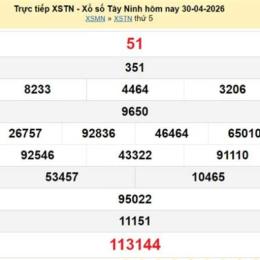 xổ số kiến thiết tây ninh ngày 30 tháng 04
