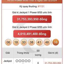 xổ số vietlott ngày 26 tháng 12
